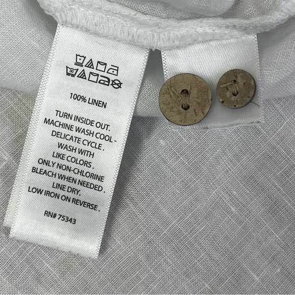 Sigred Olsen women’s Large white Linen tunic summer beach Resortwear - Picture 11 of 12